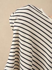 Boho Mama 2pcs/Set Maternity Short Sleeve Striped Top And Pants, Simple Fashionable Casual Everyday Wear