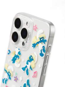 The Smurfs X SHEIN Durable, Fashionable, And Fun Mobile Phone Case - Full-Print Protective Case Design, Compatible With IPhone, Clear Phone Case - Multicolor - View 5