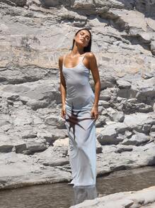 MUSERA Mesh Strappy Star Detail Maxi Dress Spring, Summer, Holiday, Vacation, Ibiza Outfit, Festival, Rave Outfits, Cool Girl, Shipwrecked Beach