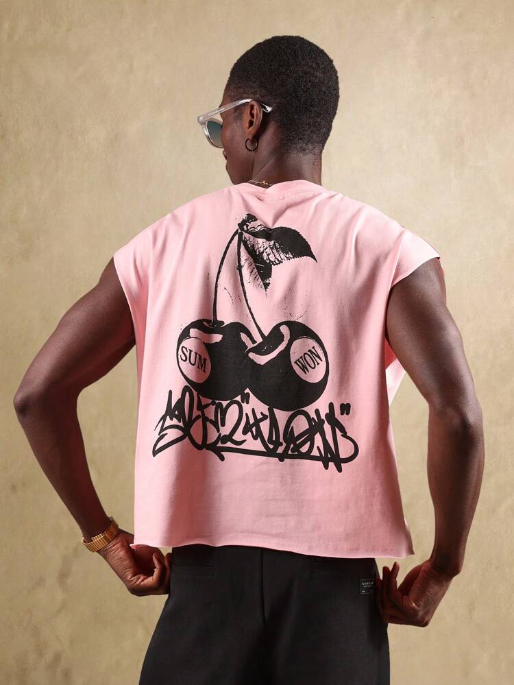 Cherry Print Cropped Tank Top