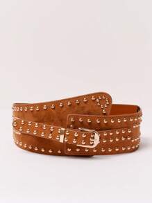 MUSERA Embellished Studded PU Belt Edgy Fun For Festival