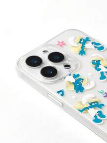 The Smurfs X SHEIN Durable, Fashionable, And Fun Mobile Phone Case - Full-Print Protective Case Design, Compatible With IPhone, Clear Phone Case - Multicolor - View 6
