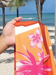 Slaydiva Slayr 休闲基本款几何印花单肩荷叶边下摆阔腿裤套装，适合大码女款 - 彩色 - 查看 8