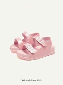 Cozy Pixies 1 双可爱幼儿钩环花卉休闲公主时尚百搭软底平底凉鞋，夏季