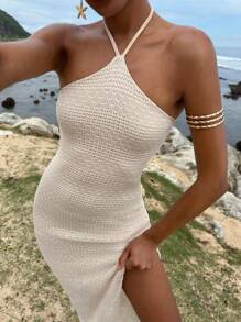 Opulessa 女士度假連衣裙 - 杏色 - 查看 1