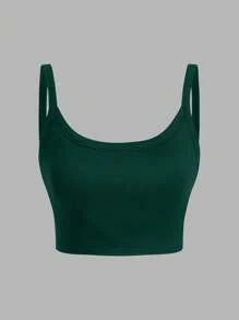 SHEIN VCAY Bộ 3 Áo Bra Thể Thao Racerback Dáng Rộng Cho Nữ, Màu Đen, Xanh Lá Đậm, Trắng, Thích Hợp Cho Mùa Hè - Nhiều màu - Xem 6