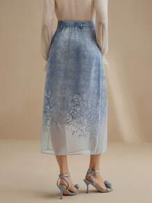 Anewsta Nouveau design élégant et Top de gamme floral brûlé bleu pour le printemps/été - Bleu azur - Voir 2