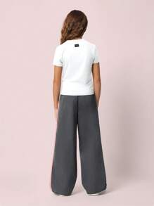 SUMWON Lässiges Kurzarm Co-Ord aktive Cargo-Training Athleisure Festival vielseitig Regular-Fit Activewear Nach-Schul-Sommer-Jugend-Teenager-Stil Pop - Pink - Übersicht 2