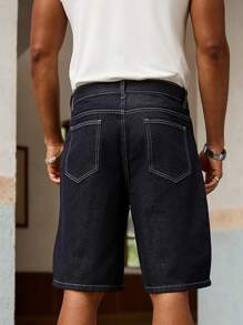 RivetRise 男士宽松休闲百慕大牛仔短裤，带口袋