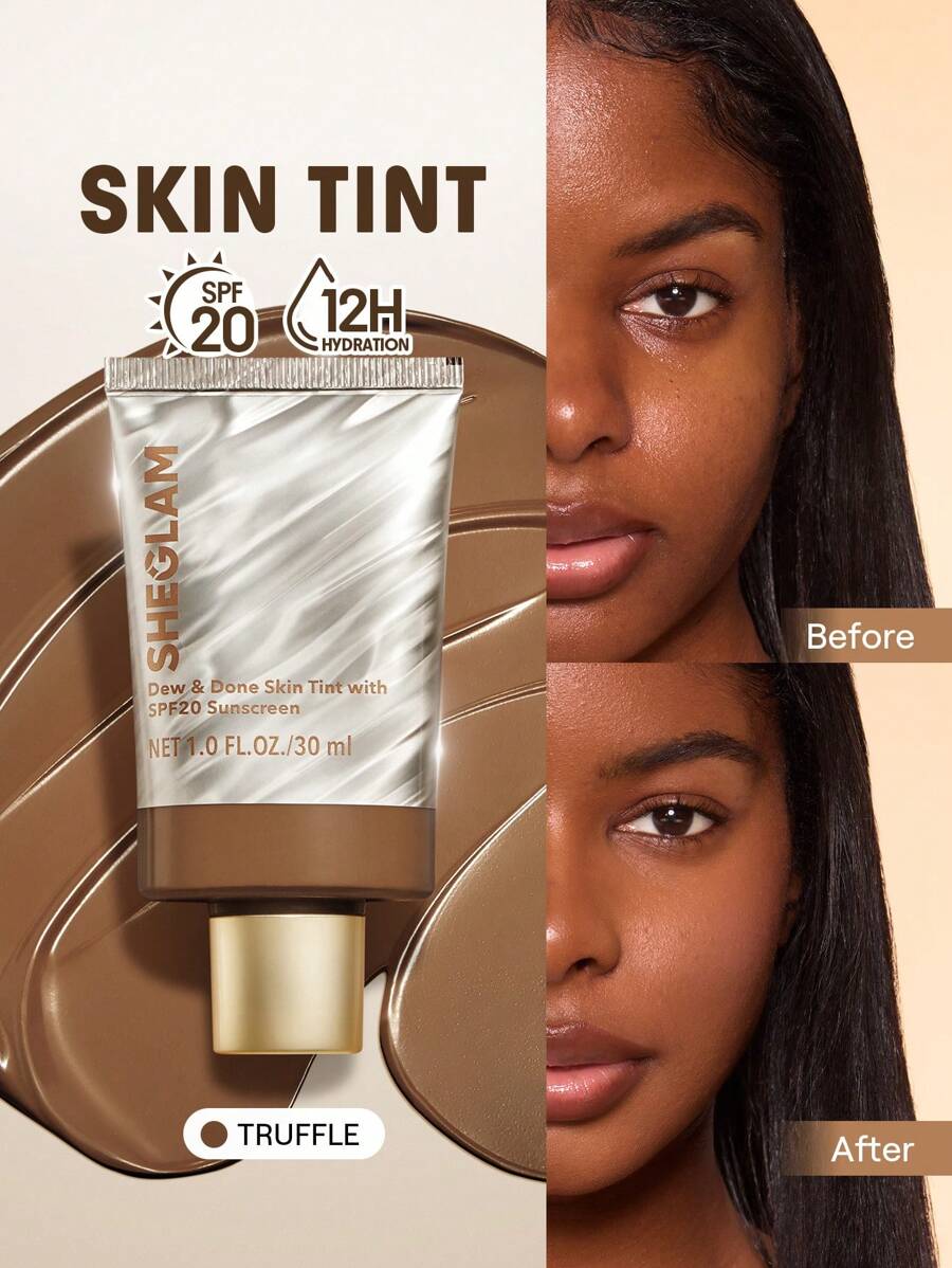 SHEGLAM Dew & Done Kem NềN MỏNg Nhẹ VớI Spf20-Truffle ThươNg HiệU LàM đẹP Trang đIểM Mỹ PhẩM Cho Phụ Nữ Và Cô GáI HoàN HảO Cho MùA Hè MùA XuâN Lý TưởNg Cho Y2K ThờI Trang Sang TrọNg Phù HợP Cho Sinh NhậT NgàY CủA Mẹ Quà TặNg TiệC SẵN SàNg MàU SắC TốT NhấT - Truffle - Xem 1