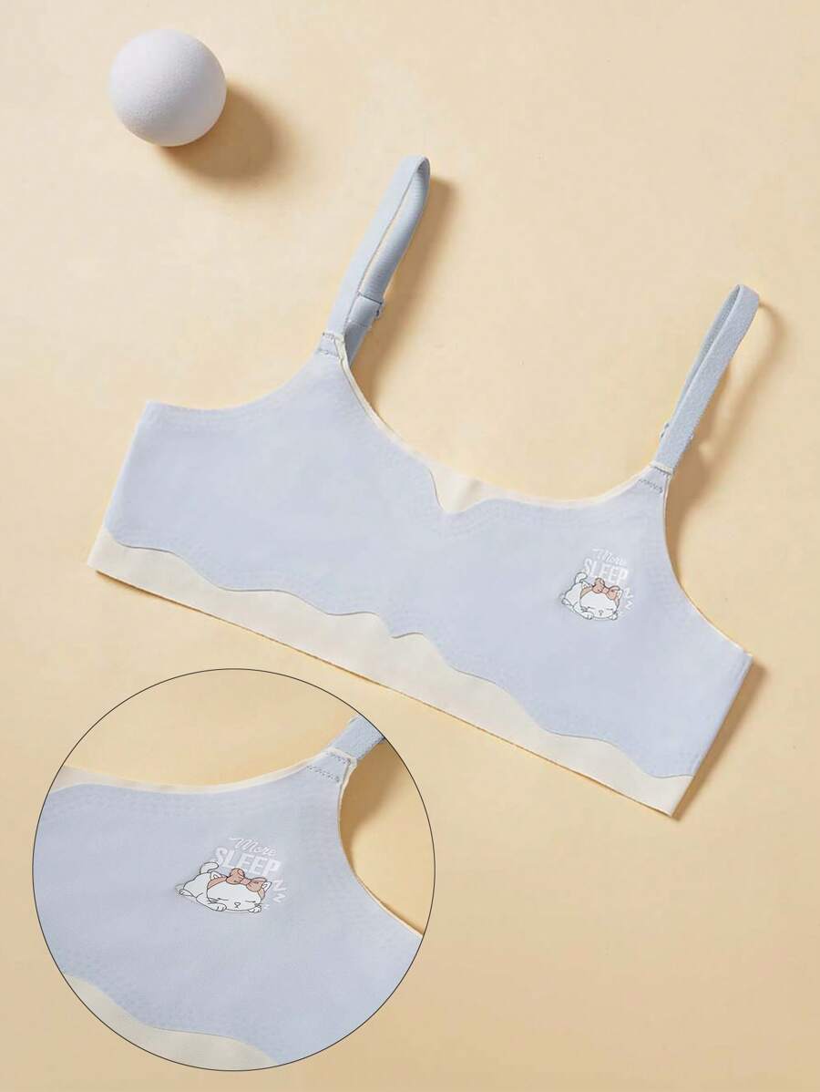 SHEIN Tween Girls Cartoon Print Color Block Comfortable Underwear - Blue - View 1