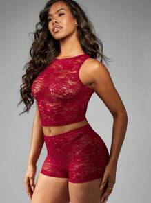 MISSGUIDED Festival Ready Two Piece Lace Co-Ord Top And Shorts Dance Costume Salsa Performance Party Club Wear