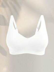 NudeFit 1pc Women Seamless Wireless Bra, Minimalist Solid Color