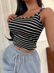 SHEIN Set de 3 piezas de pijama de mujer con tirantes finos y sexy, apto para todas las estaciones