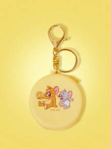 TOM & JERRY X SHEIN Cute Mouse Print Coin Purse Keychain, Great For Students Wallet, Backpack Key Pouch - Yellow - View 4