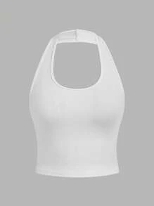 SHEIN EZwear 4 件套休闲简约短款露背修身背心，适合夏季女士穿着 - 彩色 - 查看 11