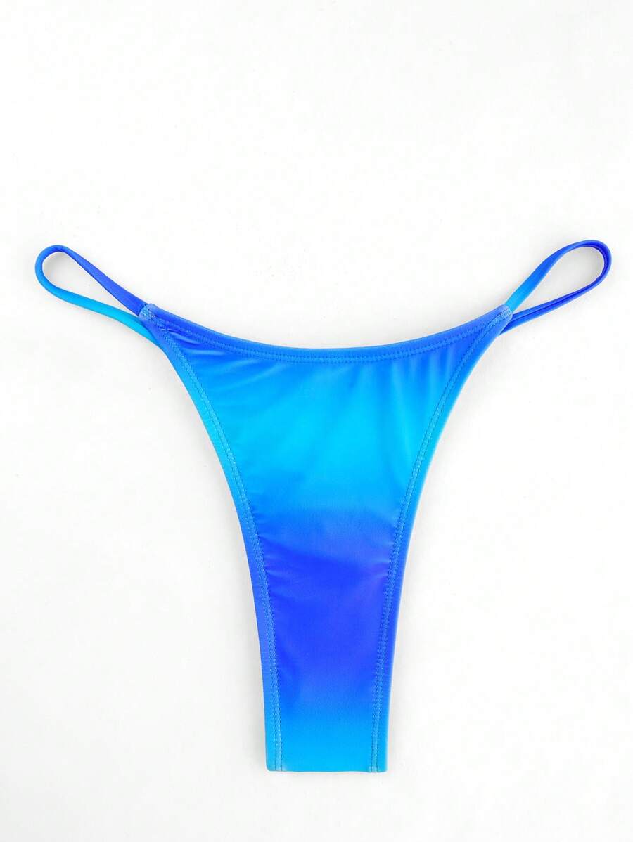 Swim Basics Women Summer Beach Ombre Bikini Bottom - Blue - View 1