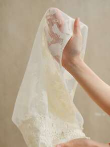 Anewsta Đầm xòe tay ngắn cổ bèo họa tiết phong cách Pháp thanh lịch dành cho nữ - Màu be - Xem 8