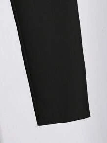 SHEIN Tween Boy Casual Short Sleeve Shirt And Pants Set - Black - View 4