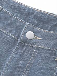 DAZY Women's Loose Vintage Distressed Denim Jeans, Summer New Arrival - Baby Blue - View 2