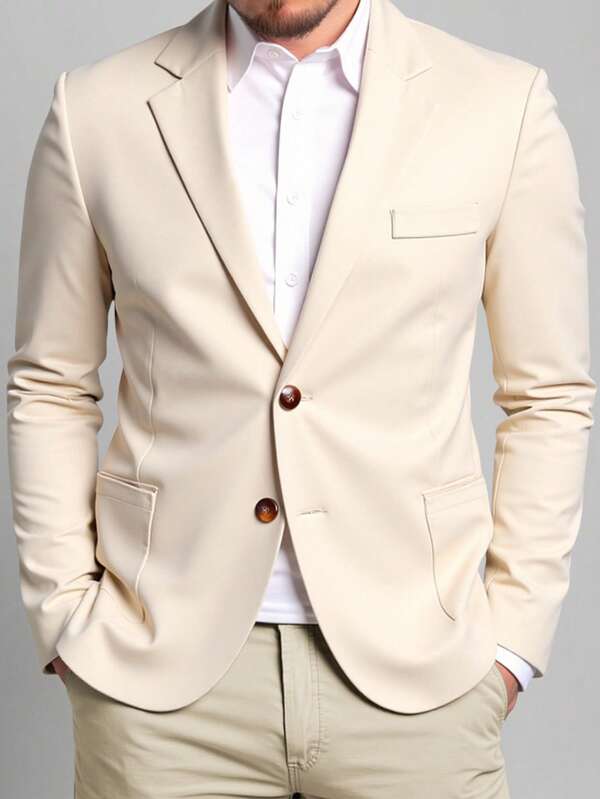 Manfinity Mode Plus Size Men's Solid Color Lapel Neck Long Sleeve Single-Breasted Casual Blazer.It Is Great For Couples And Makes An Excellent Gift Idea For Boyfriends Or Husbands.