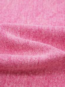 SHEIN Explorewe Pantalones vaqueros de estilo casual y urbano Y2K para adolescentes, lavado azul claro desgastado con bordado de estrella, cintura elástica, corte holgado - Rosa Fucsia - Ver 5