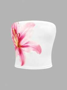 SHEIN Girlism 6 Packs Tween Girls' Casual Basic Floral Print Cropped Cami Tops For Home & Vacation Girls Tube Tops Cute Tube Tops