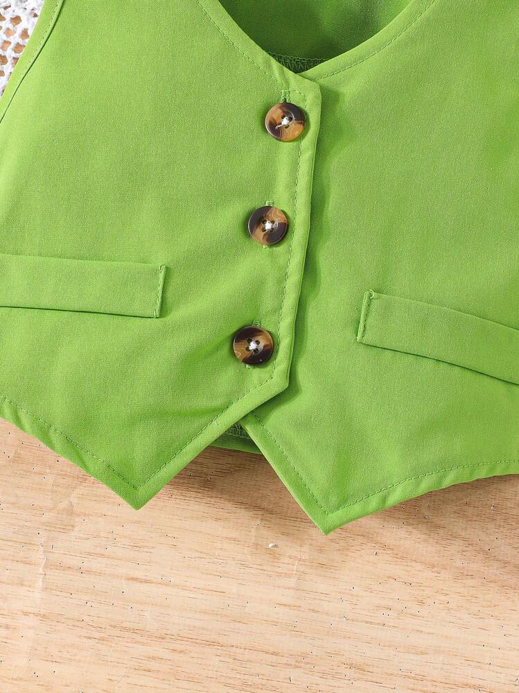 2 件套女婴夏季背心和迷你裙套装 - 綠色 - 查看 8