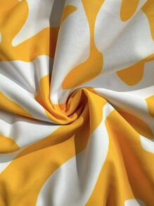 Vivid Eden 女士豹纹无袖时尚连体泳衣 - 黃色 - 查看 6