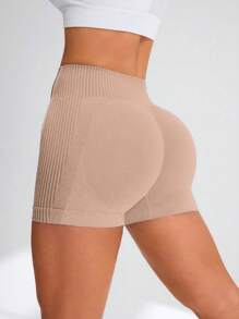Gameset SHEIN Sport Solid High Waist Tight Sports Yoga Butt-Lifting Capri Pants