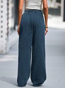 SHEIN LUNE 2 层水洗纱布女式长裤