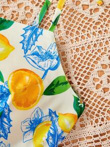 Women's Yellow Fresh Lemon Print Pattern Vacation Style Long Tank Dress Women Short Dresses Summer Women Plus Sun Dress Dresses For Women Summer Vacation - Yellow - View 6