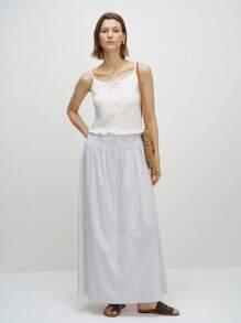 Airaco Women's Casual Cotton Stripe Skirt