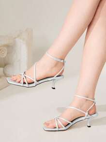 CUCCOO CHICEST Giày sandal đế vuông đế thấp/vừa đính đá Rhinestone trang trí ngọc trai cho nữ, thanh lịch, quyến rũ, gợi cảm, sang trọng, thích hợp cho kỳ nghỉ, câu lạc bộ, tiệc bãi biển, tiệc tối, màu đen - trắng - Xem 2