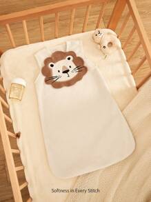 Cozy Pixies 1pc Soft & Comfortable Embroidered Lion Design Fleece Sleeping Bag
