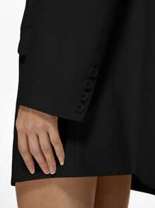 MISSGUIDED Oversized Structured Fashion Blazer Winter Blazer Fall Business Professional Smart Office Wear Statement Formal Jacket - Black - View 6