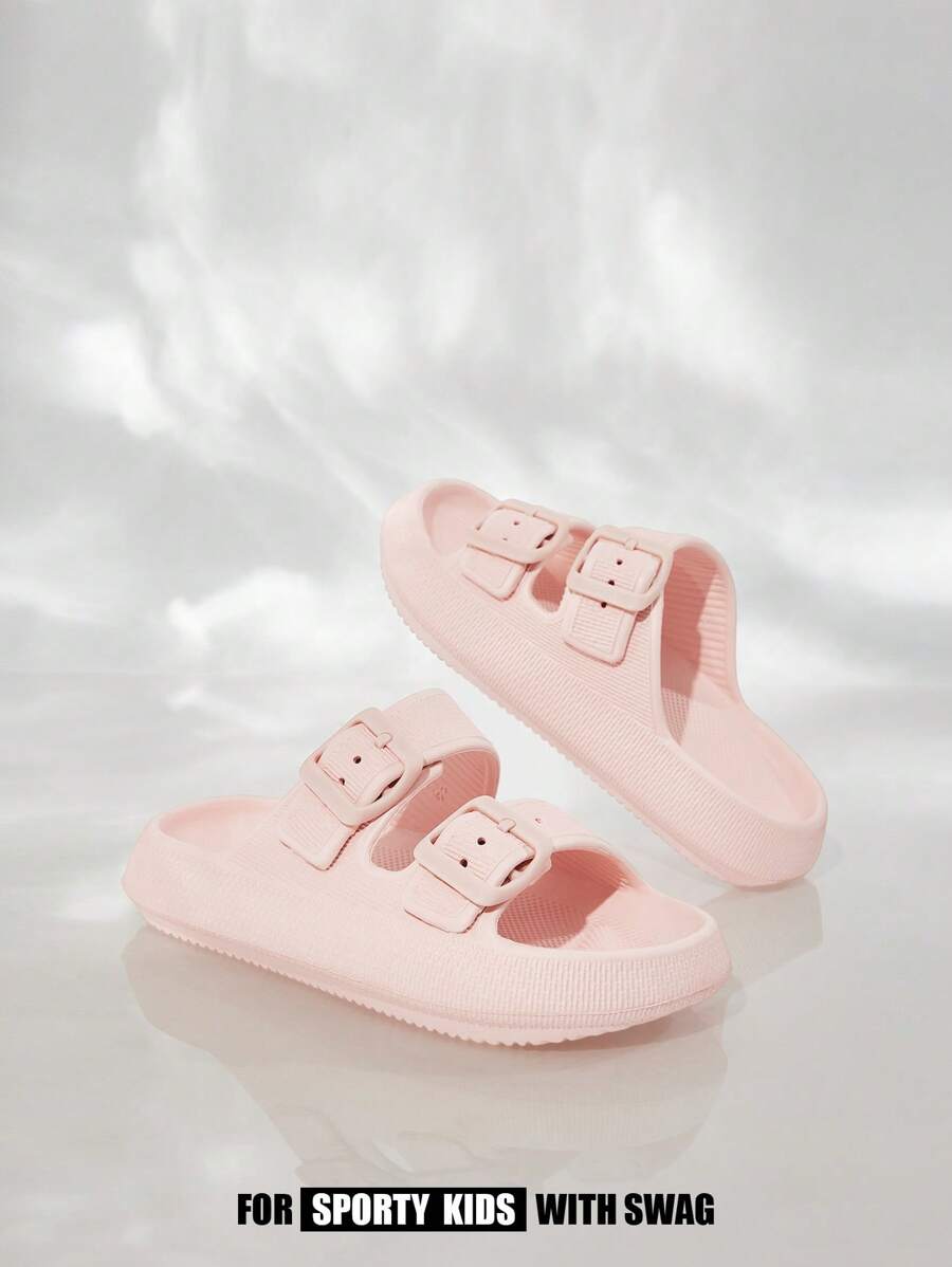 JNSQ Kids Outdoor Sports Girls EVA Foam Summer Slippers Anti-Slip Breathable Shower Sandals - Pink - View 1