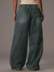 MUSERA Pantalones vaqueros con cordón, primaveral, estilo años 90/y2k, lindos, elegantes, informales, para vacaciones, verano, estilo occidental, para concierto, fiesta