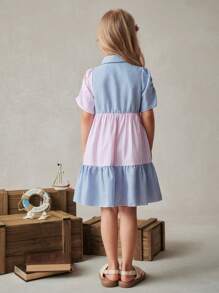 PrepCrw Girls Colorful Striped A-Line Dress Blush Pink,Summer,Matching,Princess,7th Birthday,Family Vacation,Formal,Holiday School Uniform Outfits - Multicolor - View 2