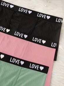 Snug Zone Letter Webbing Women's Lingerie Set (3 Tops + 3 Bottoms Combination) 6pcs/Set - Multicolor - View 5