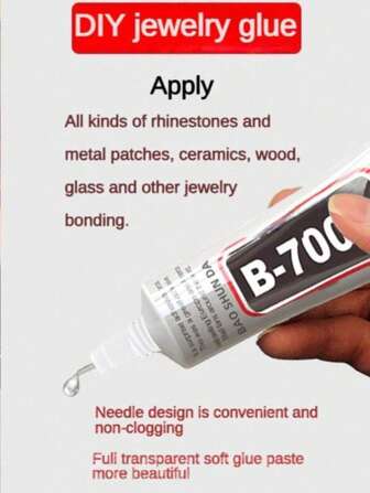 SHEIN Transparante naaldpunt knutsellijm voor strass steentjes, nail art, sieraden en textiel - Niet-verstoppende multifunctionele lijm voor schoenen, telefoonknutsels, accessoires, kleding en knutselen