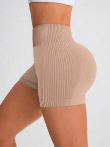 Gameset SHEIN Sport Solid High Waist Tight Sports Yoga Butt-Lifting Capri Pants