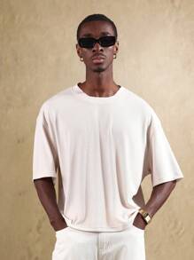 SUMWON High End Textured Boxy T-Shirt Oversized Casual Comfort Fit Streetwear Wardrobe Essential Summer Classic Tee