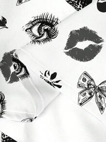 Manfinity Dauomo Men's Full Print Casual Open Button Short Sleeve Shirt Set - Multicolor - View 4