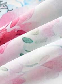 Swim Shayni 2pcs Women Floral Patchwork Rhinestone Pattern Palace Style Swimsuit, Elegant Casual For Spring/Summer Vacation, Beach, Party - Multicolor - View 6