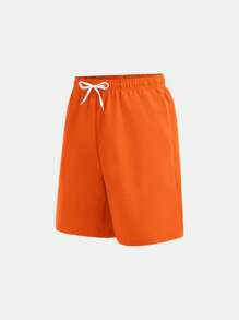 SHEIN Pantalones cortos casuales con cordón en la cintura para adolescentes, adecuados para nadar, hacer deporte, la calle, punk, rock, escuela, uso diario, fiestas, festivales de música, primavera/verano