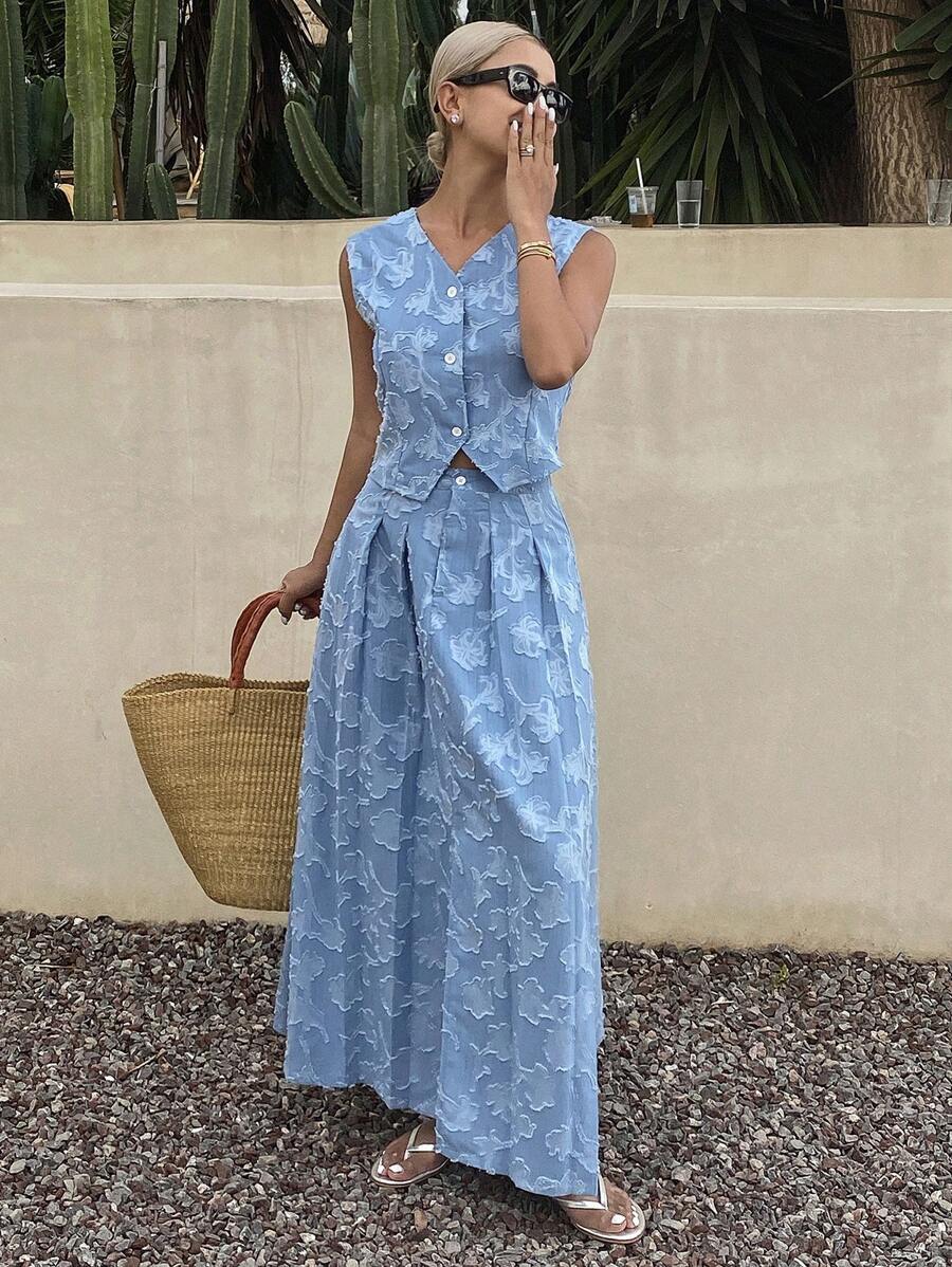 DAZY Women Two Pieces Outfits For Daily Wear - Blue - View 1