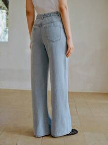 MOTF PREMIUM RHINESTONE DETAIL BAGGY JEANS - Blue - View 3