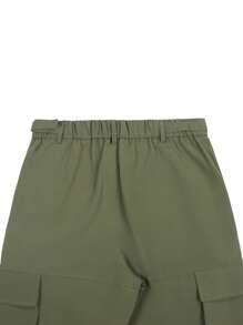 Manfinity LEGND 男士休闲工装裤，时尚宽松阔腿裤，男朋友礼物，街头潮流，秋季 - 軍綠色 - 查看 5