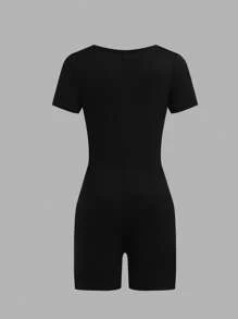 SHEIN Girlism 4pcs/Set Tween Girls' Casual Street Knit Solid Color Mock Neck Romper, School, Campus, College - Multicolor - View 11